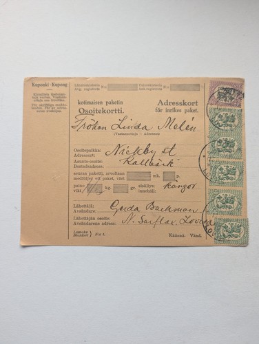 Finnland beleg paketkarte - beleg, 1930