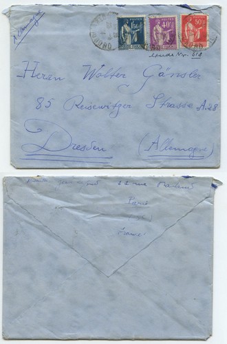 12025 beleg paris 1934 - -,