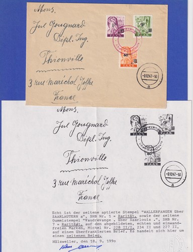 Saarland 1947 selten beleg - saarland,