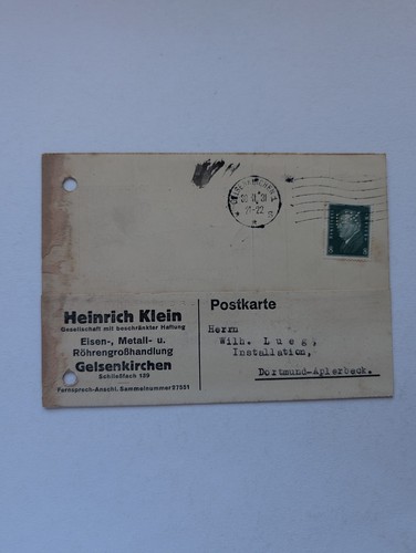 Deutsches reich beleg - beleg, perfin