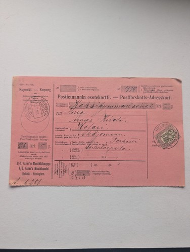 Finnland beleg paketkarte 1921 - finnland,