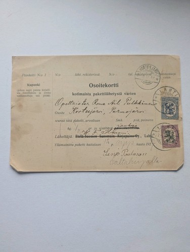 Finnland beleg paketkarte - finnland,