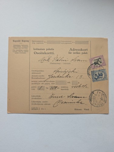 Finnland beleg paketkarte - beleg,
