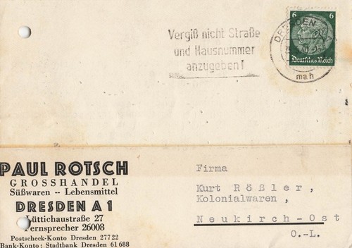 Beleg dresden 1940 - beleg,