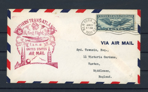 Beleg usa first flight - usa,