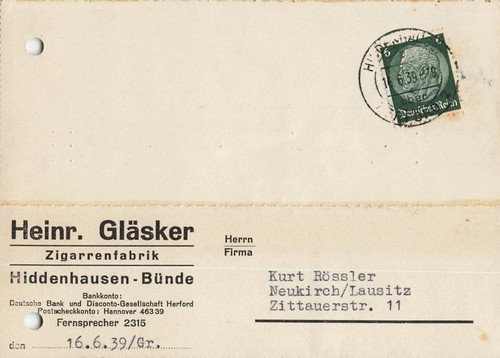 Beleg 1939 heinrich - 1939,